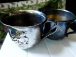 2 metal cups a